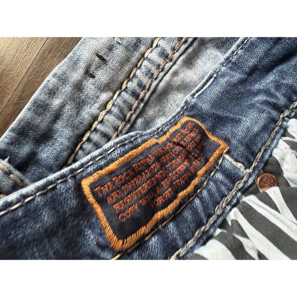 Rock Revival Brayen Straight Mens Size 36x 29 Distressed Embroidered Contrast - Picture 11 of 15